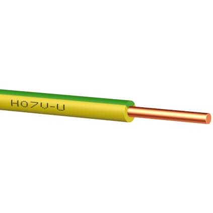H07V-U 1,5mm (CY) žlutozelený vodič