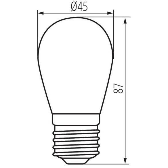 ST45 LED 0,9W E27-GR   Světelný zdroj LED Kanlux