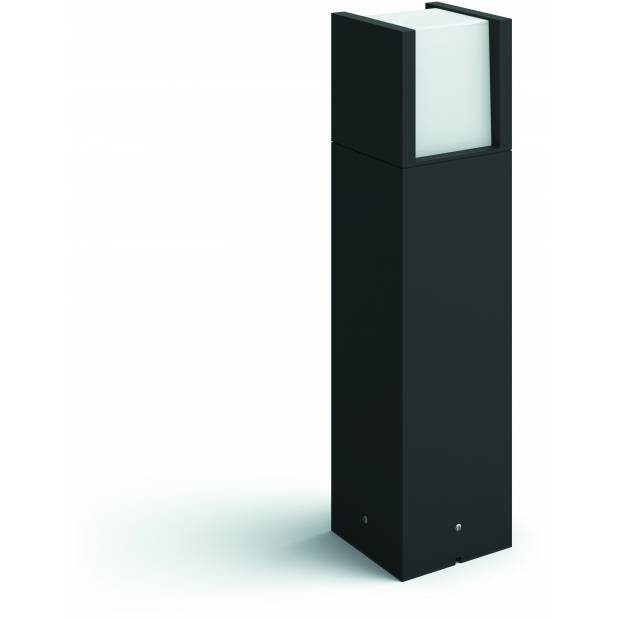 Hue LED White Venkovní sloupkové svítidlo Philips Fuzo 17447/30/P7 černé 40cm 2700K Massive