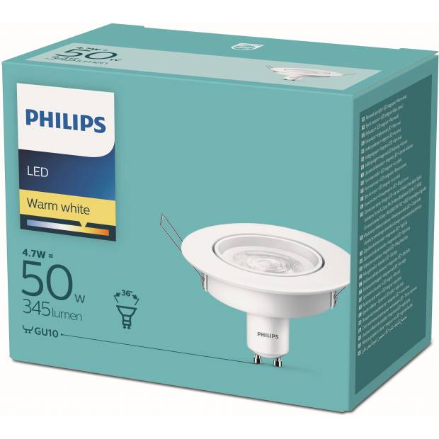 LEDspot žárovka Philips GU10 kit_R 827 36D 50W 1CT/10-DISC 8718699660789 2700K 4.7W Massive