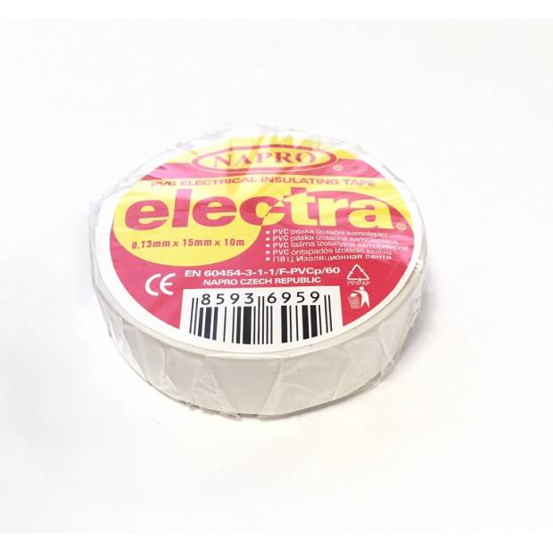 Páska PVC 15x10m bílá ELECTRA