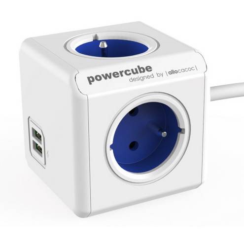 Napájecí kostka PowerCube zásuvka s prodlužovacím kabelem 1.5m na 230V USB /BLUE/