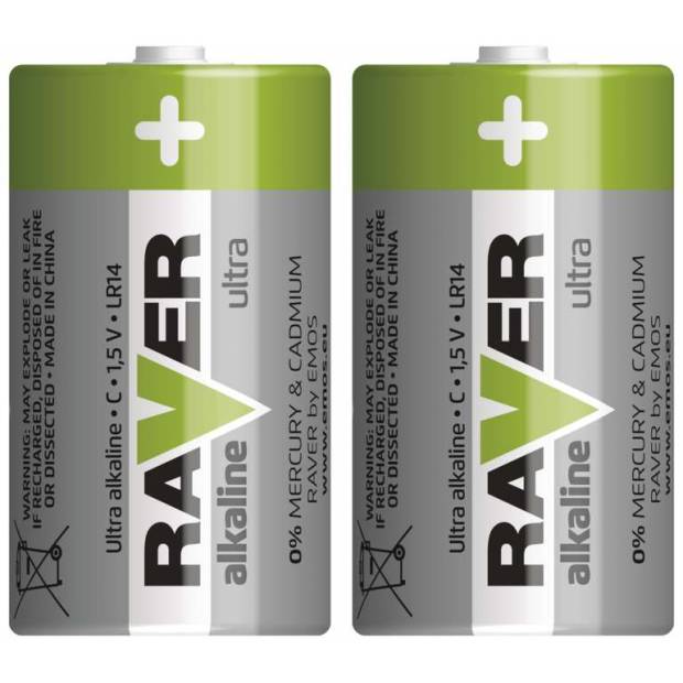 Alkalická baterie RAVER LR14 (C), blistr Raver