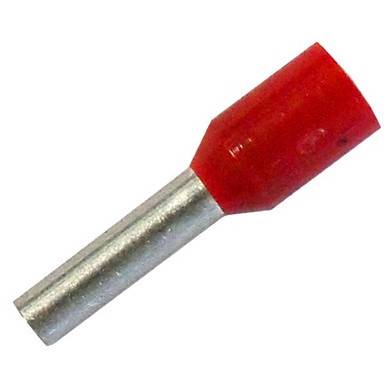 Dutinka izolovaná DI  1,5- 10 rudá o průřezu 1,5mm2 / 10mm