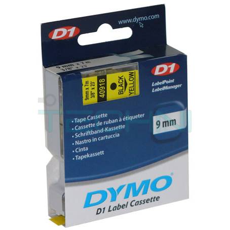 DYMO 40918 popisovací páska 9mm černý tisk na žluté pásce 7m