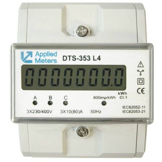 Elektroměr DTS 353 4M, přímé měření 5-80A, LCD