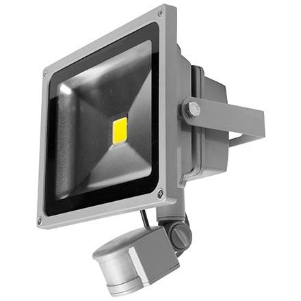 LEDMED COB LED VANA S venkovní reflektorové svítidlo se senzorem 10W, aluminium - neutrální Panlux