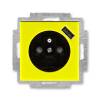 5569H-A02357 64 jednozásuvka s kolíkem a USB nabíjením žlutá/kouřová černá ABB