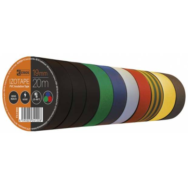 Izolační páska PVC 19mm / 20m barevný mix EMOS
