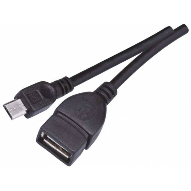 USB kabel 2.0 A/F- micro B/M OTG 15cm EMOS