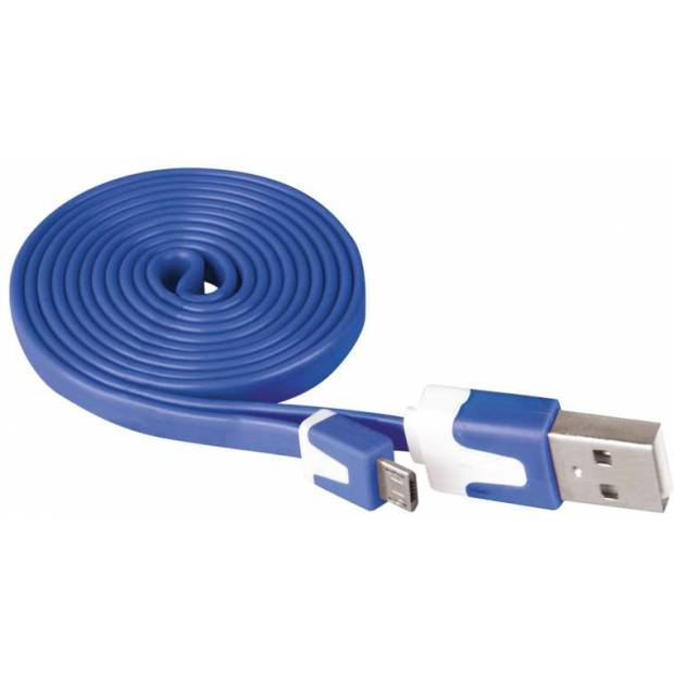 Kabel USB 2.0 A/M - micro B/M 1m modrý EMOS