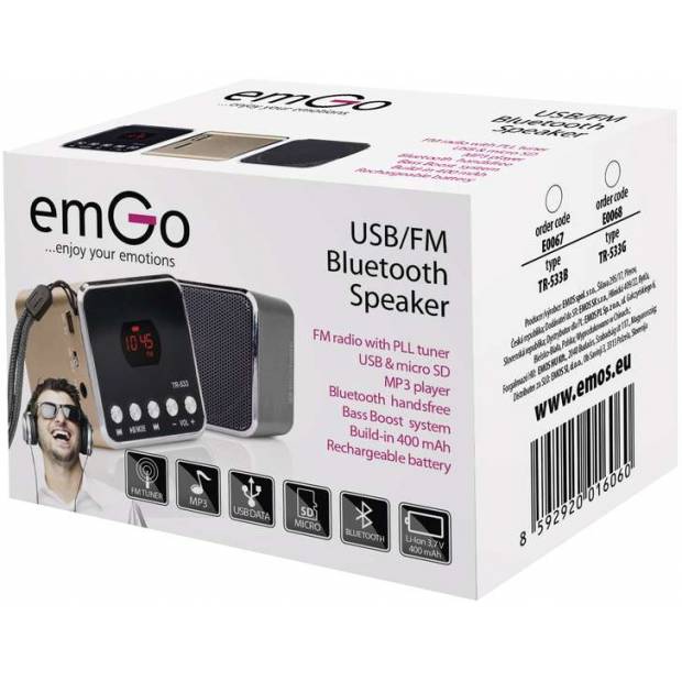 Soundbox EMOS TR533B, šedá EMOS