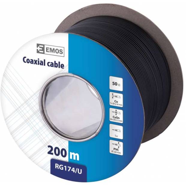 Koaxiální kabel RG174U 200m EMOS