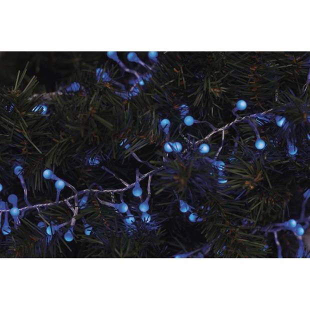 288 LED řetěz – ježek, 2,4m, modrá, časovač Emos