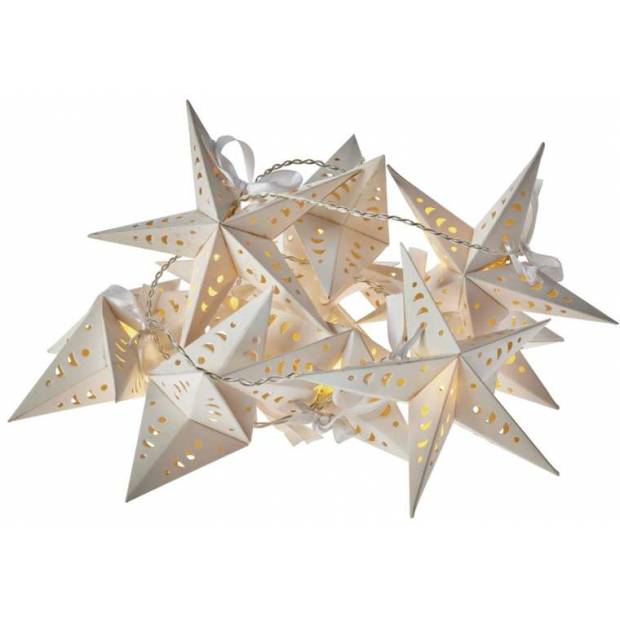 LED girlanda – hvězdy, 2×AA, teplá bílá, časovač Emos