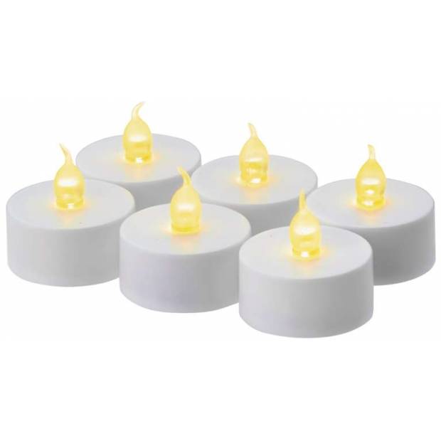LED dekorace – svíčka, čajová, bílá, 6× CR2032 Emos