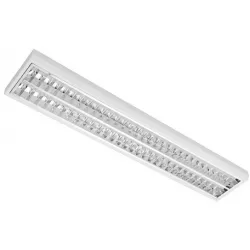 Přisazené svítidlo LED 58W 6900lm 4000°K hliníková lesklá mřížka a nouzový modul