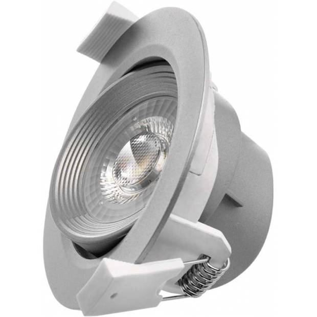 LED bodové svítidlo stříbrné, kruh 5W teplá bílá Emos