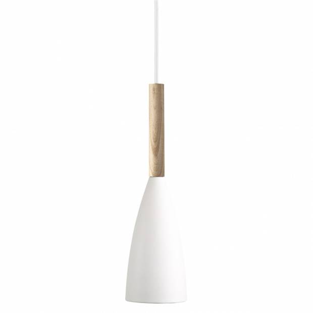 NORDLUX 43283001 Pure 10 - Závěsné svítidlo se dřevem Ø10cm, bílá/jasan Nordlux