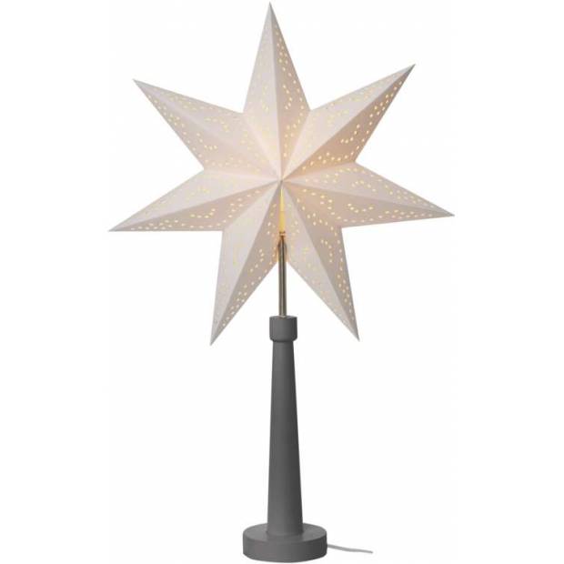 Svícen na žárovku E14 šedý s papírovou hvězdou, 46×70cm, vn. EMOS Lighting