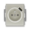 5569E-A02357 32 jednozásuvka Time s kolíkem a USB nabíjením starostříbrná ABB