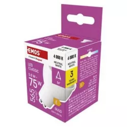 LED žárovka Classic MR16 / GU10 / 5,8 W (75 W) / 565 lm / neutrální bílá EMOS