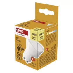 LED žárovka Basic MR16 / GU10 / 5,2 W (40 W) / 450 lm / teplá bílá EMOS