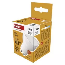 LED žárovka Basic MR16 / GU10 / 5,2 W (40 W) / 450 lm / neutrální bílá EMOS