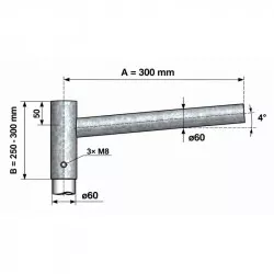 Výložník rovný – typ UD 1/60 délka 300mm zinek